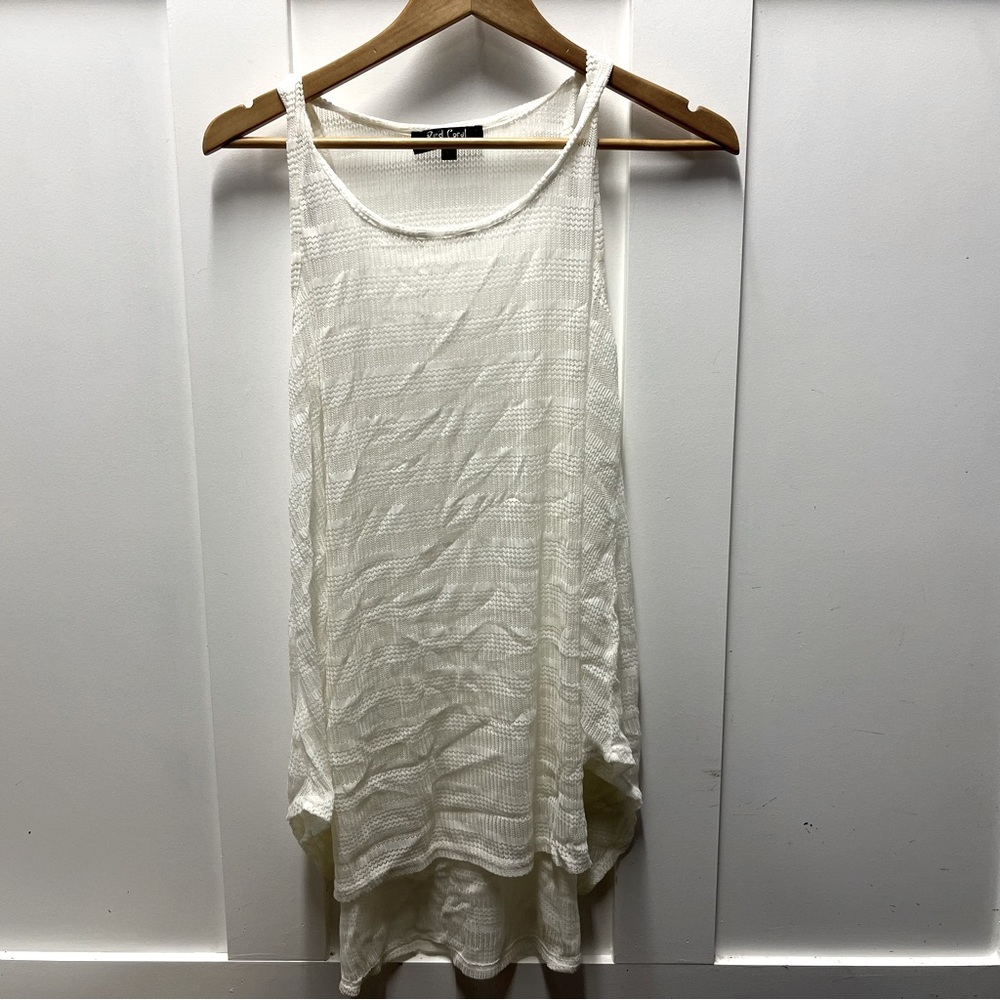 ⬇️$18 Red coral white lace swim cover up size L